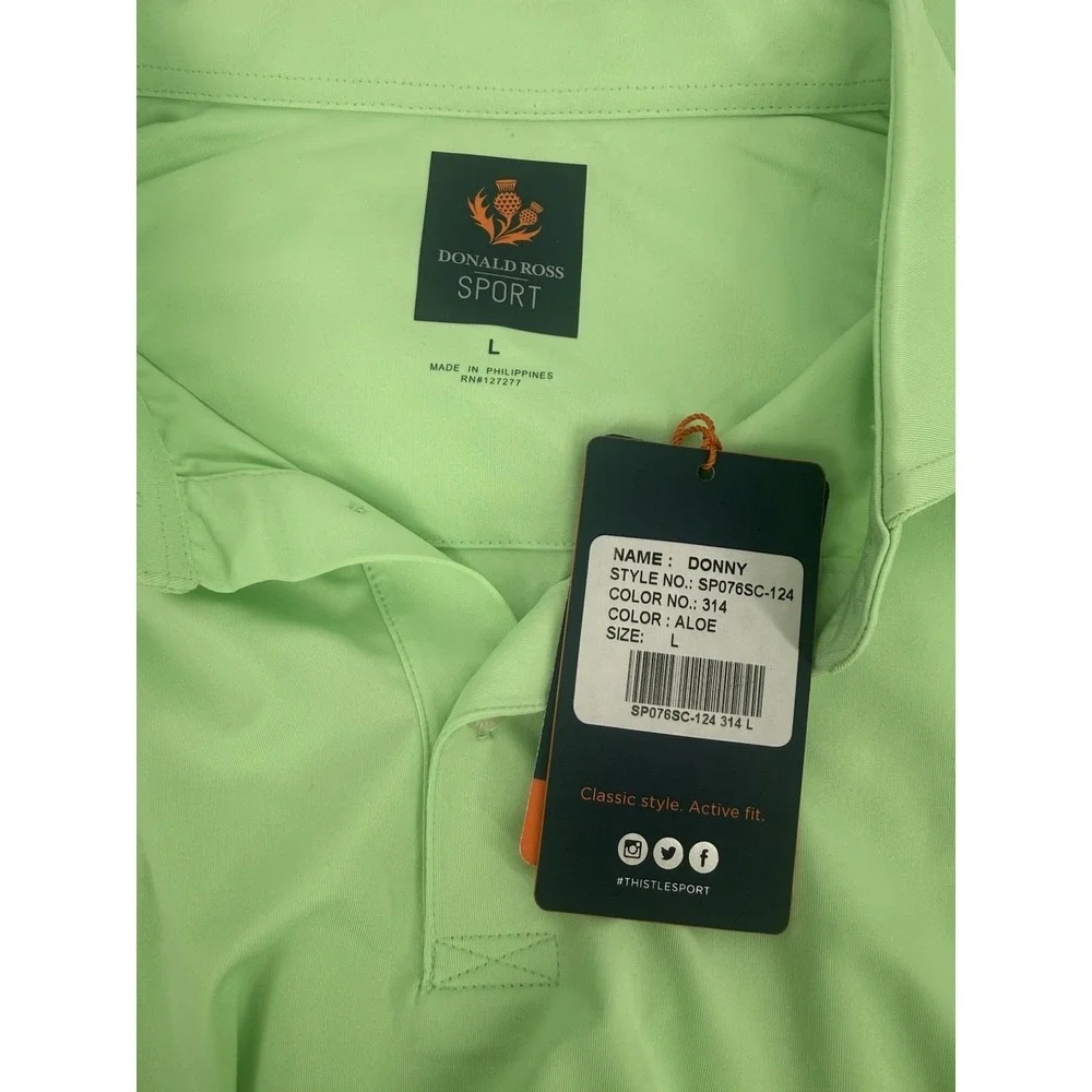 Donald Ross Sports Polo Shirt L Green Golf Performance MIAMI LAKES CLUB LOGO - Picture 4 of 4